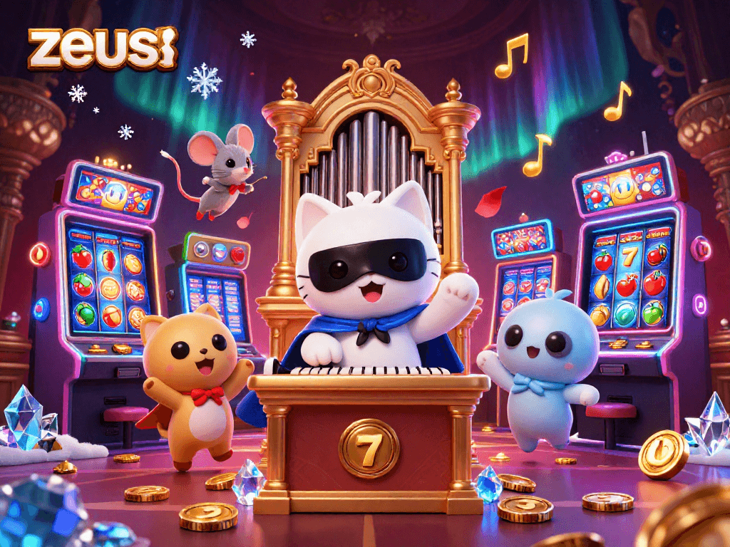 Engage with the zeus slot experience, featuring vivid animations and dynamic symbols in a stunning casino setting.