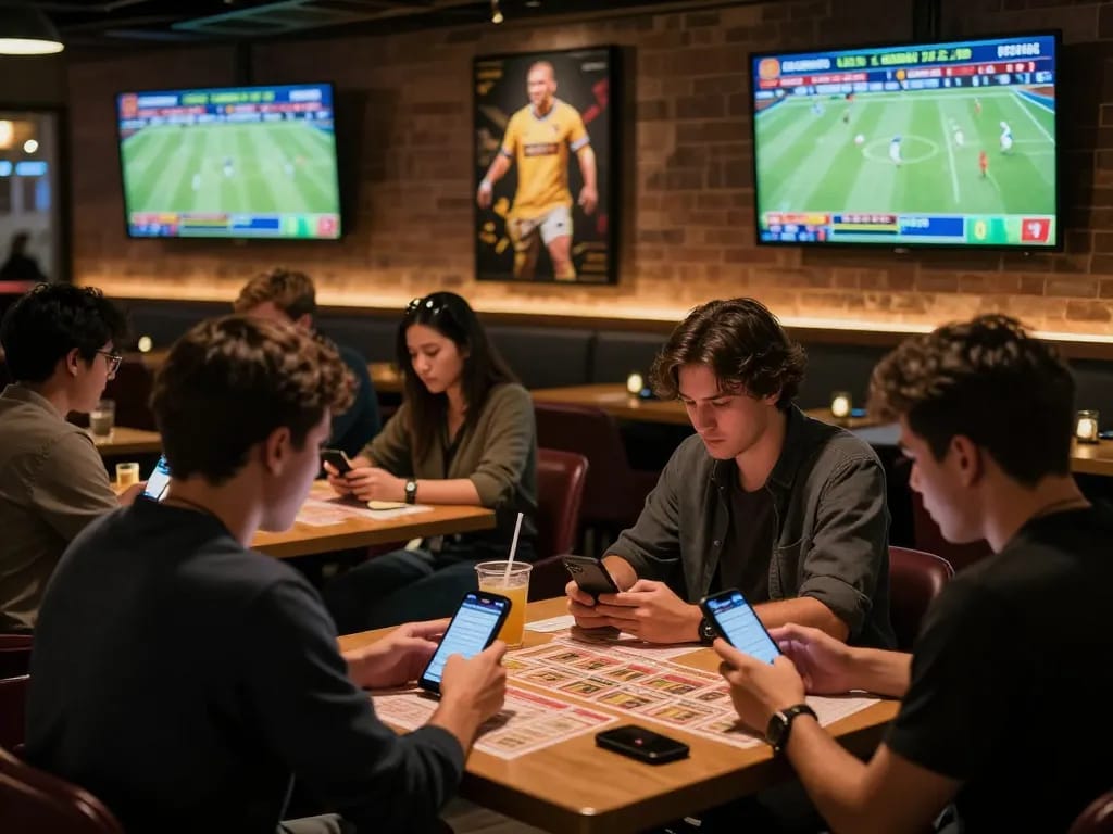 Exciting sports betting scene with fans engaging in iwin68 iwin action during live games.