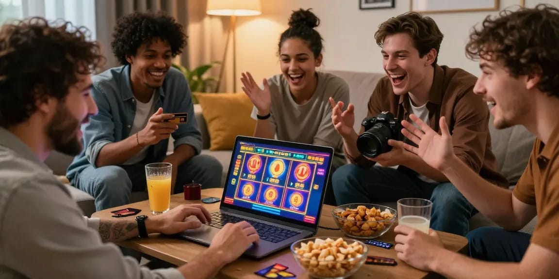 Excited players engaging with credit card casinos at https://lctltd.co.uk in a lively gaming environment.