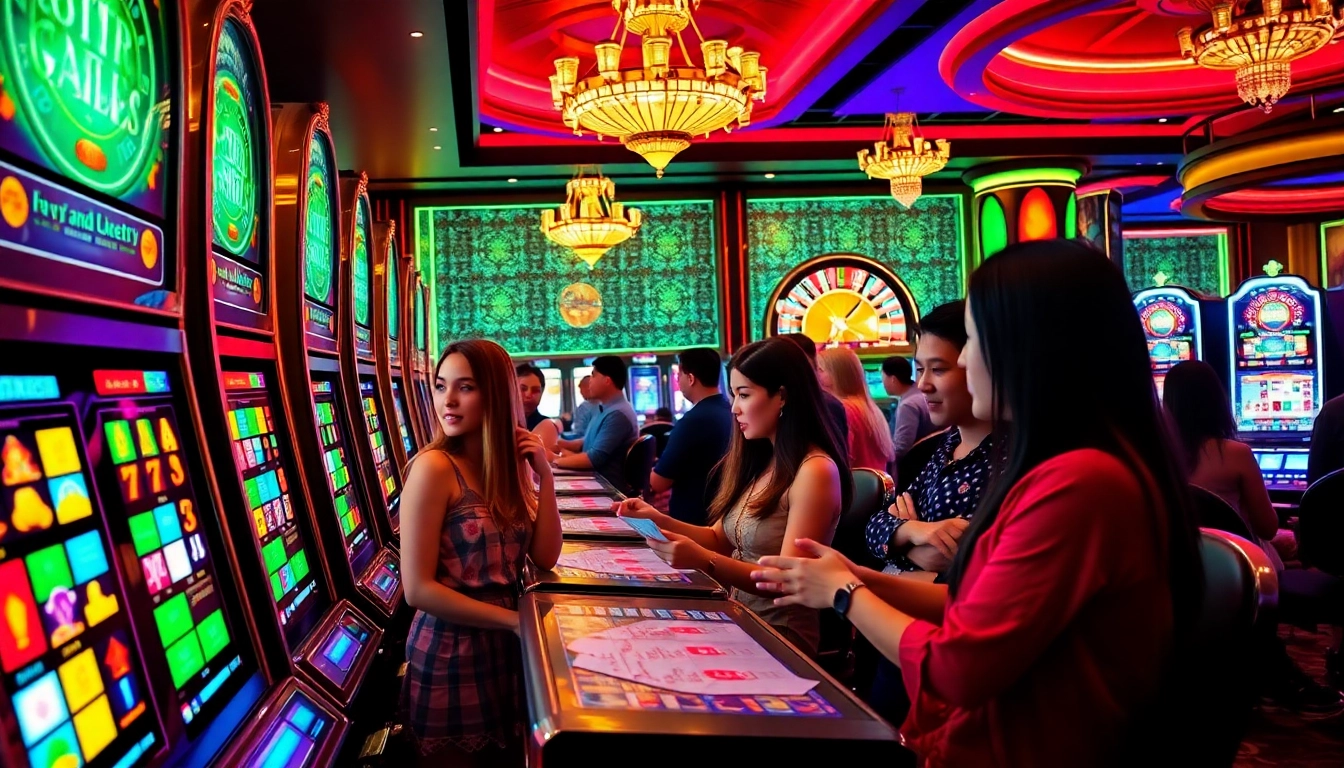 Players winning big at the slot apiraja88 machine in a luxurious casino setting.