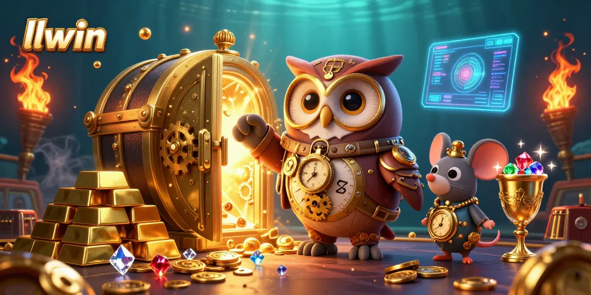 Engage in thrilling gaming at LLWIN with vibrant casino elements and treasures.