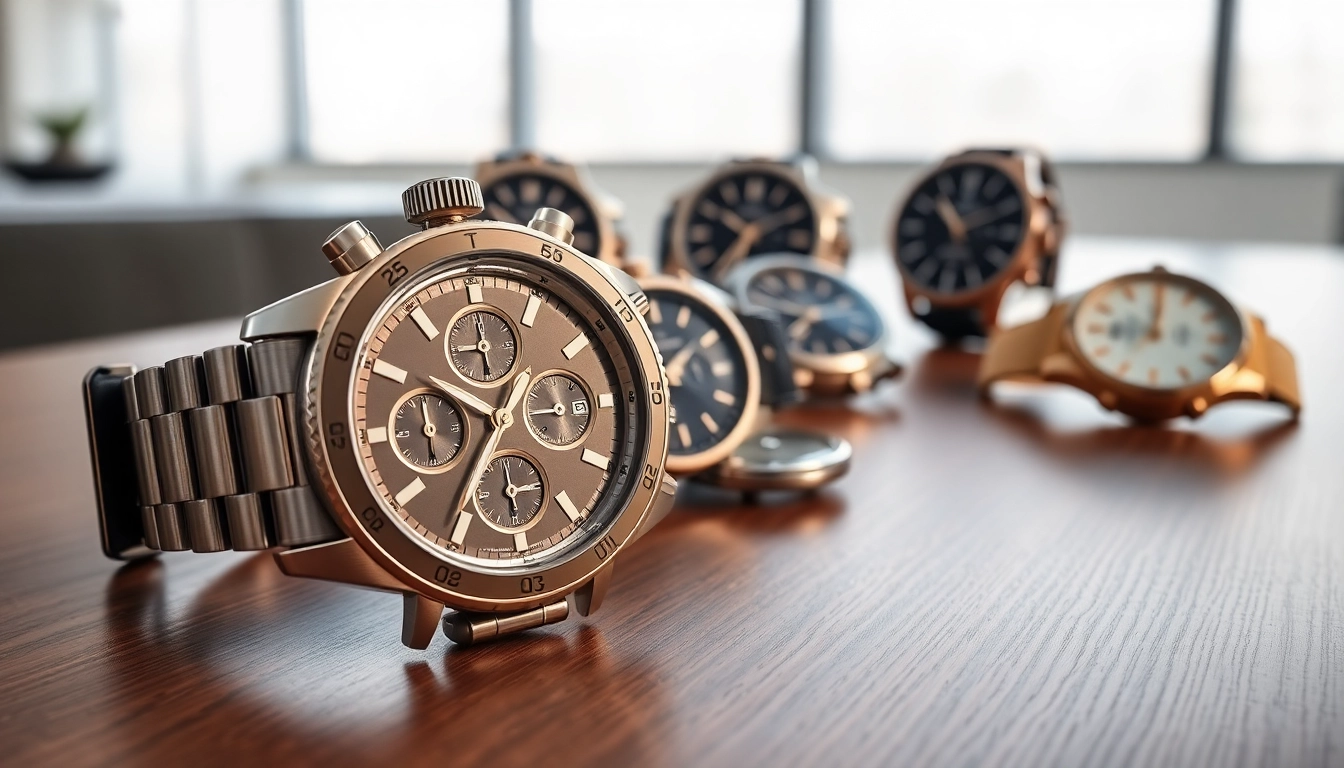 Display of luxurious replica watches showcasing artistry and craftsmanship.