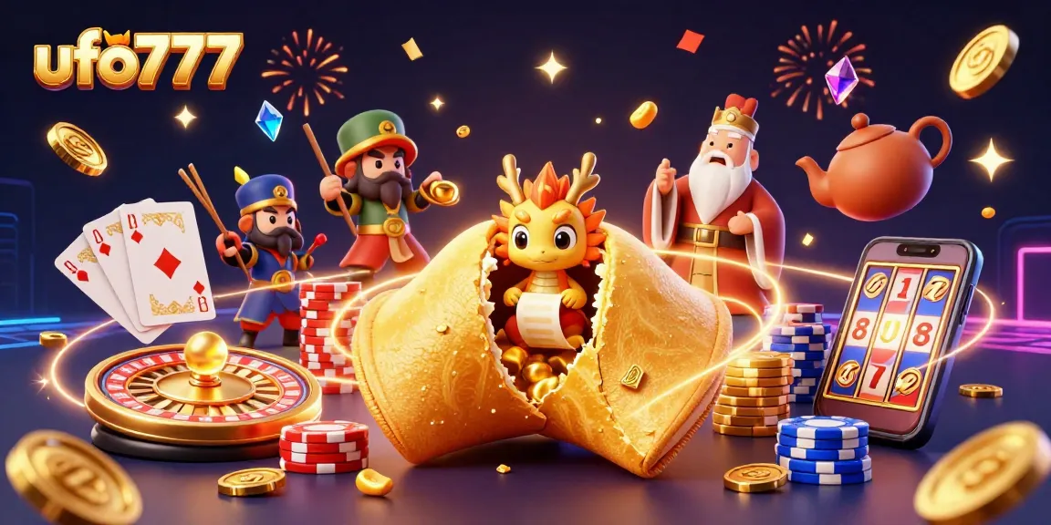 Experience the excitement of ufo777 with vibrant casino illustration full of golden coins and playful characters.