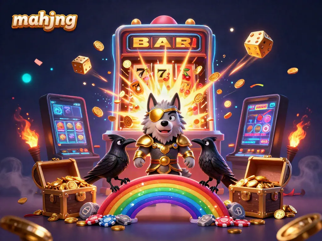 Mahjong menghadirkan pemandangan slot penuh warna dengan karakter Norse dan mesin slot yang menjulang tinggi.