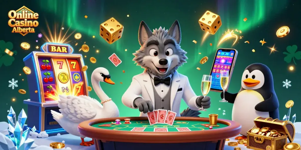 Play exciting games at Online Casino Alberta featuring lucky symbols and charming characters.