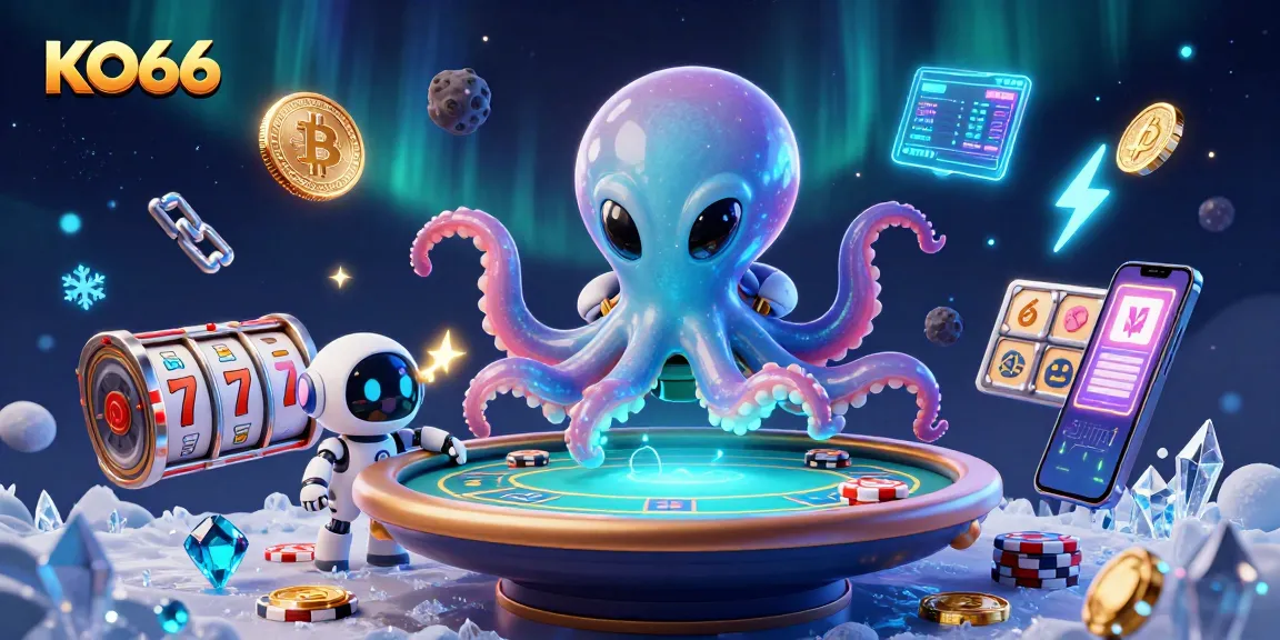 Engage in thrilling gaming experiences at KO66 with an alien octopus mastering poker.