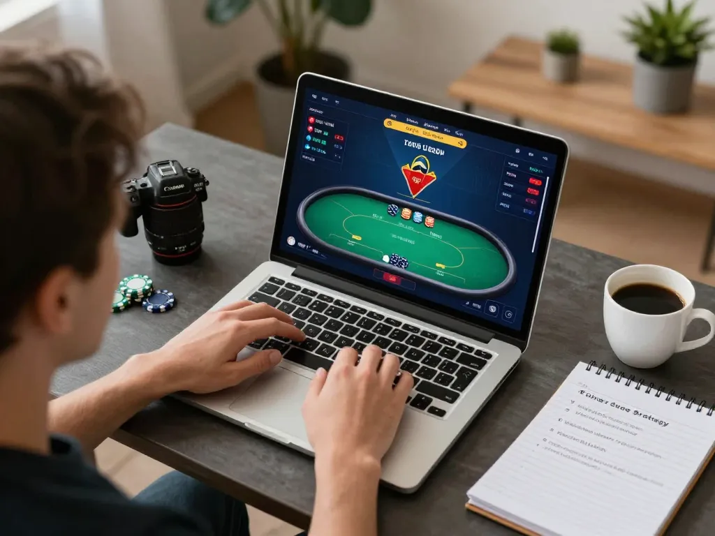 Terlibat dengan login kenzototo saat Anda merancang strategi dalam sesi poker online, menikmati suasana nyaman di rumah.