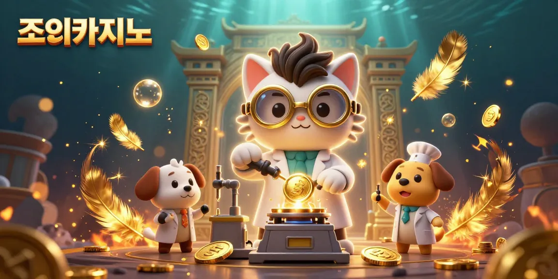 Experience the excitement of 조이카지노 with a lively 3D casino scene full of games and golden coins.