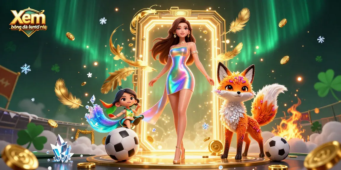 Experience Xem bóng đá trực tiếp miễn phí with a vibrant 3D illustration featuring sports elements and dynamic characters.