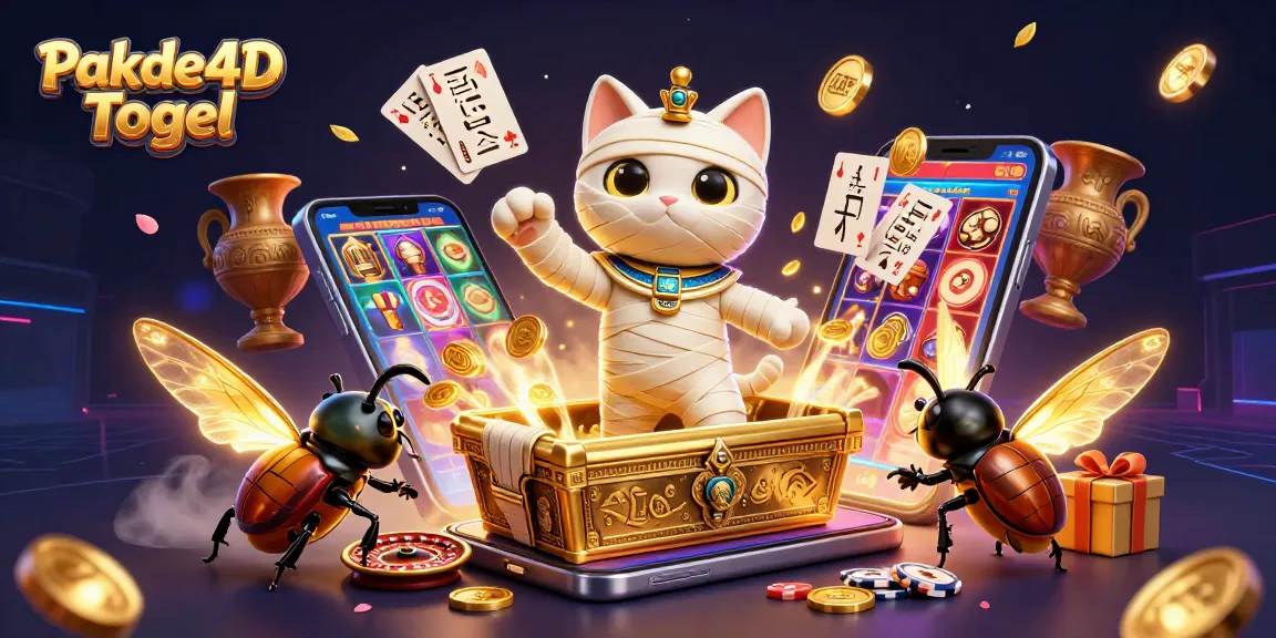 Engage with Pakde4D Togel as the Egyptian mummy cat bursts from its sarcophagus, winning with vibrant casino elements.