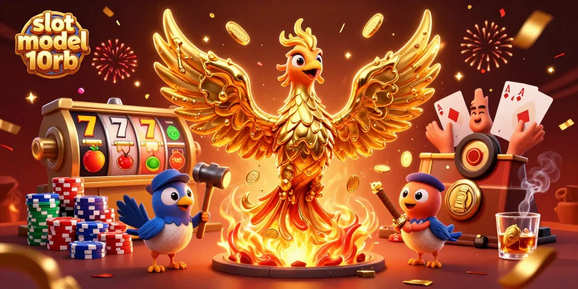 Experience thrilling adventures with slot modal 10rb, featuring a molten golden phoenix and vibrant casino elements.