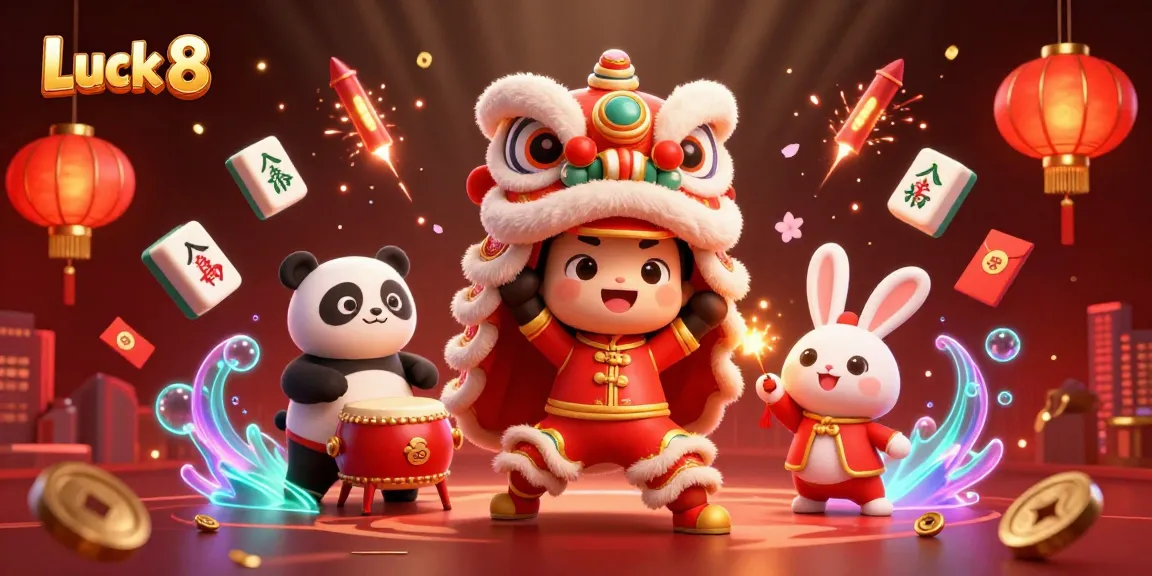 Experience Luck 8's vibrant casino atmosphere with engaging characters and thrilling gaming elements.