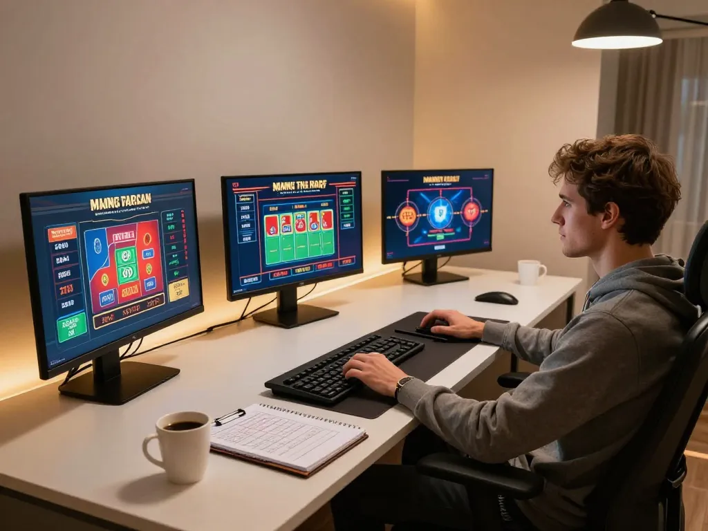 Engaging in online casino gameplay on a smartphone while exploring lsa betting strategies in a cozy modern setting.