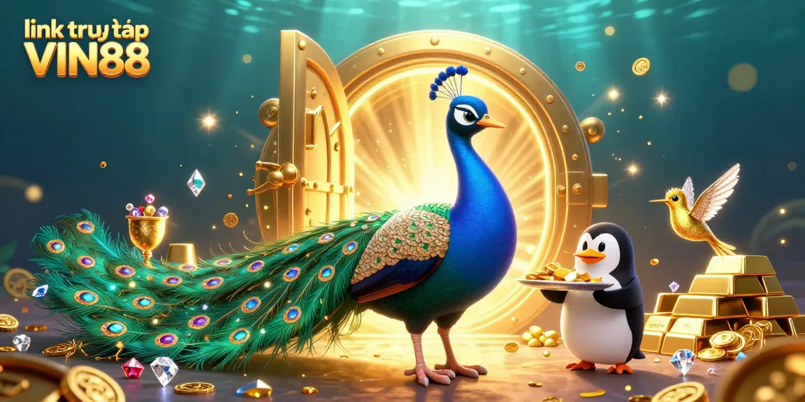 Engage with the link truy cập VIN88, revealing ornate treasures and vibrant gambling themes.