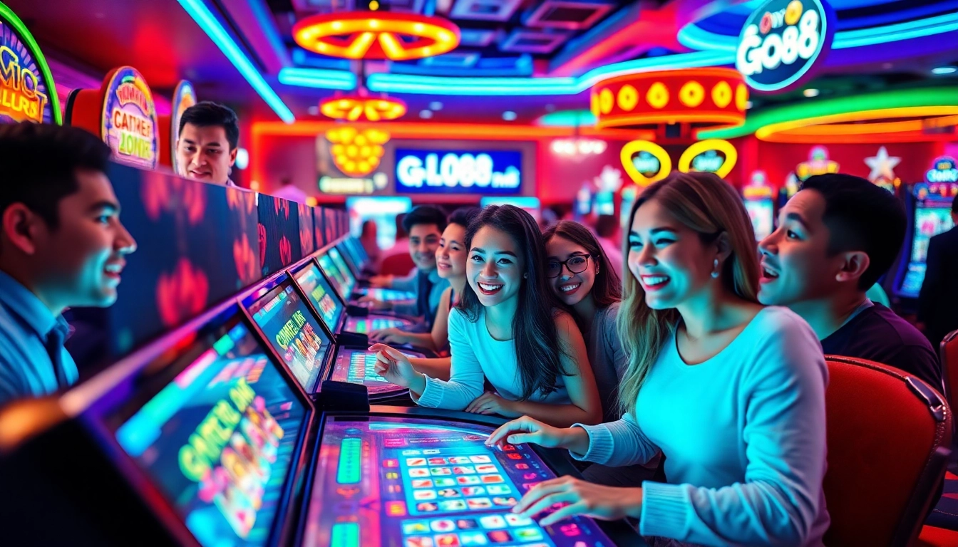 Players experiencing the excitement of GO88 online gaming platform with vibrant colors and engaging interactions.