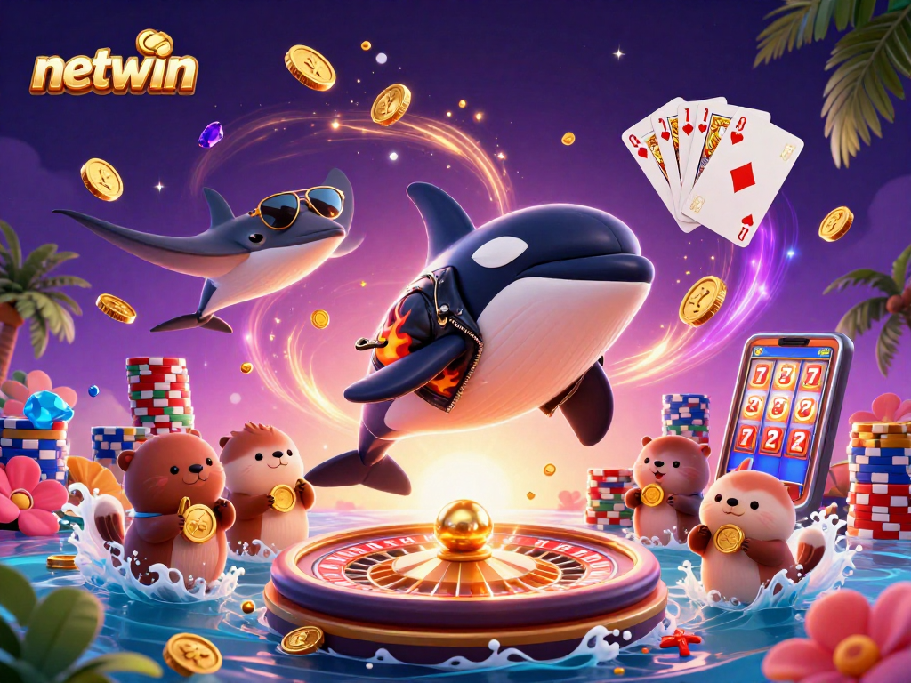 Experience the excitement of netwin with vibrant sea creatures and casino elements