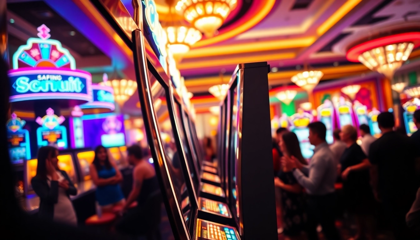 Discover the bustling atmosphere of a casino showcasing daftar situs slot terbaru and players enjoying their experience.