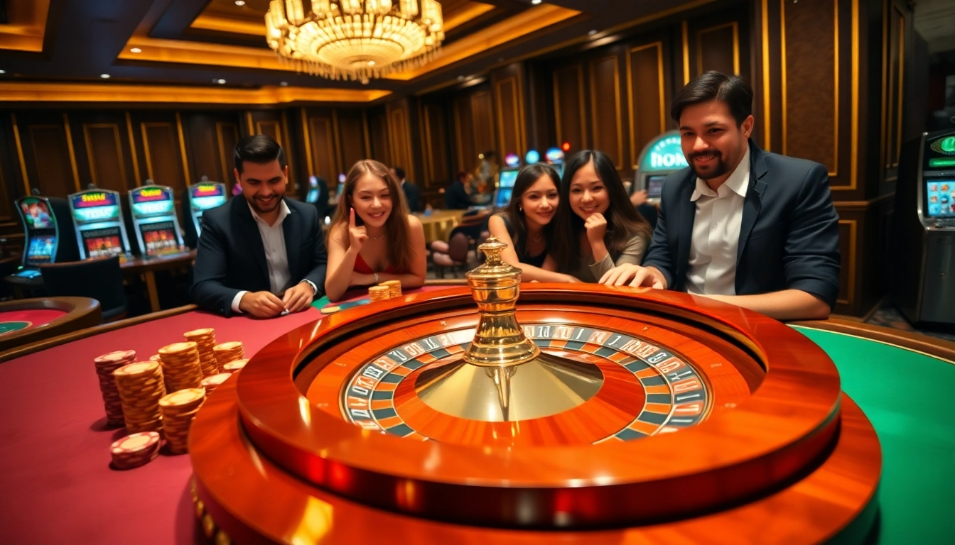 Gambling players enjoy the thrill of MM88 HOW at a luxurious casino table.