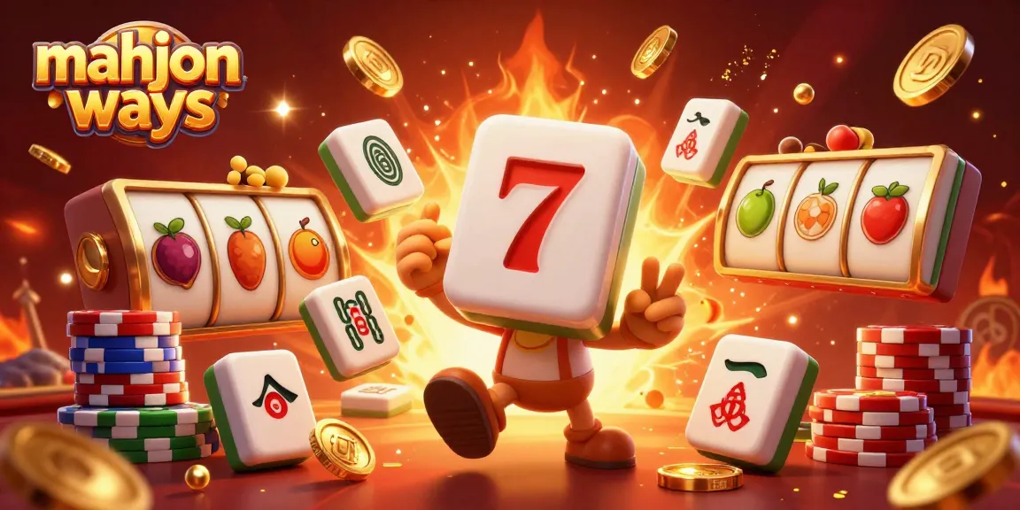 Experience the thrill of mahjong ways with vibrant slot reels and lucky symbols in this 3D casino illustration.