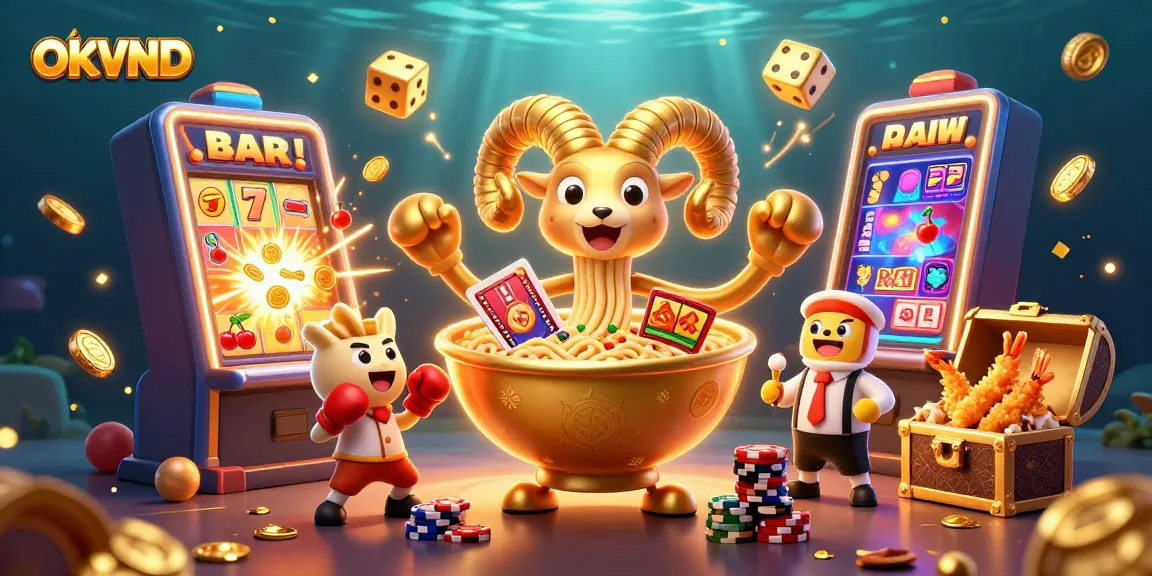 Engage with the exciting world of OKVND casino gaming, featuring dynamic characters in a vibrant atmosphere.