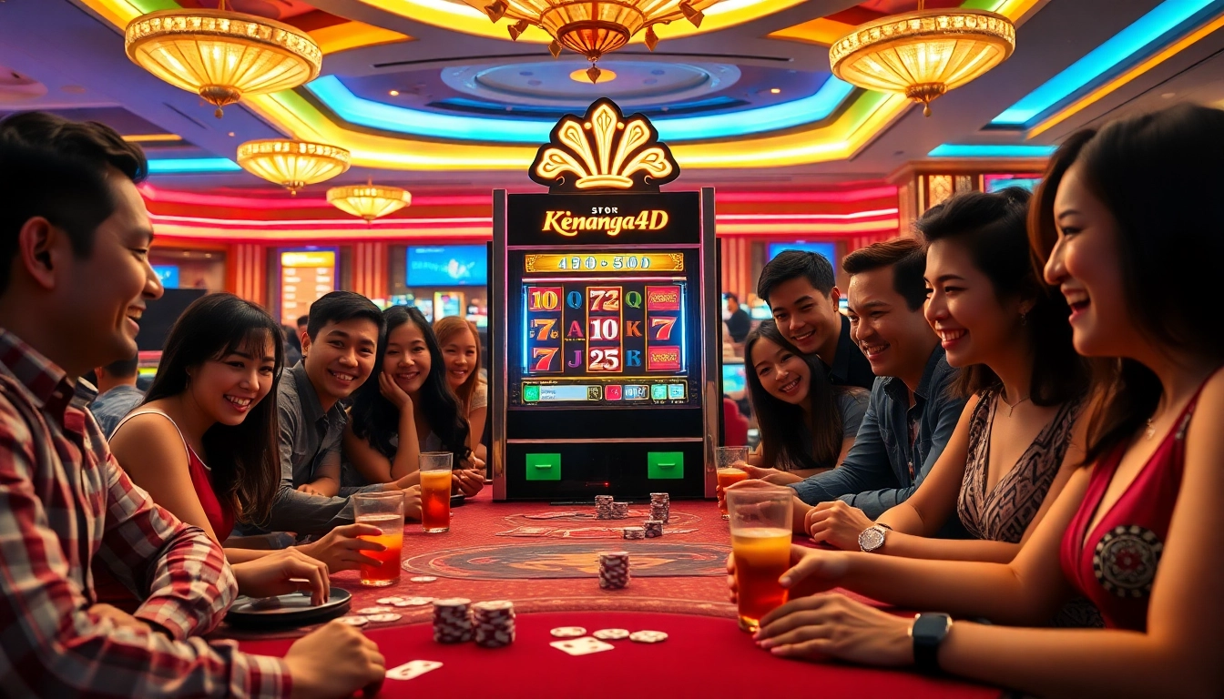 Putarkan Kenangan4D slot dengan berbagai pemain bersemangat di kasino mewah.