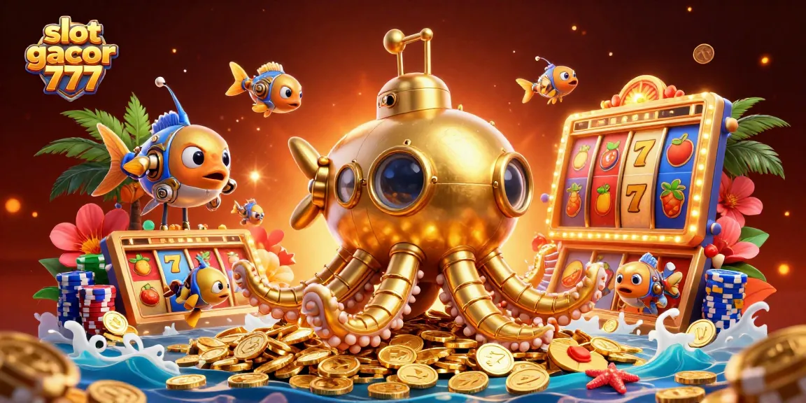 Experience the thrill of slot gacor 777 with vibrant symbols, golden coins, and exciting gameplay elements.