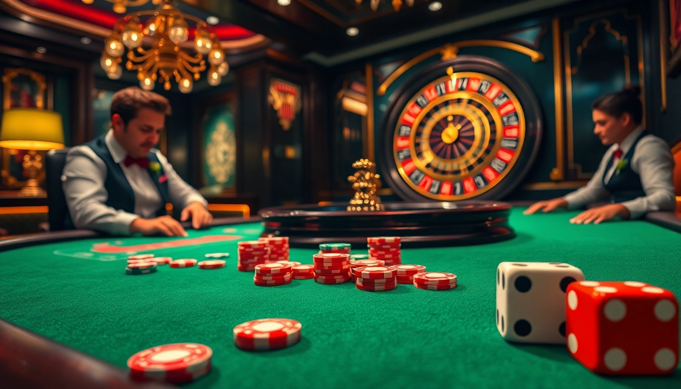 Players engage in high-stakes poker at a luxurious casino table while enjoying the thrill of tabet games.