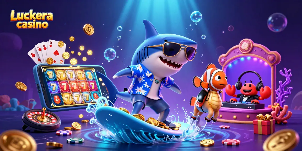 Experience the thrill of Luckera casino with a vibrant underwater adventure featuring dynamic characters and slot games.