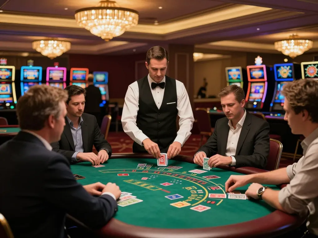 Players enjoying a thrilling blackjack game at tg88 casino amidst luxurious decor and vibrant atmosphere