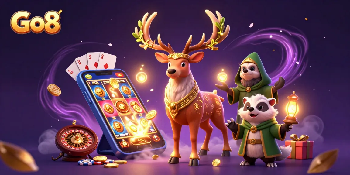 Engage with Go8's exciting gambling world featuring vibrant slot games and dynamic characters.