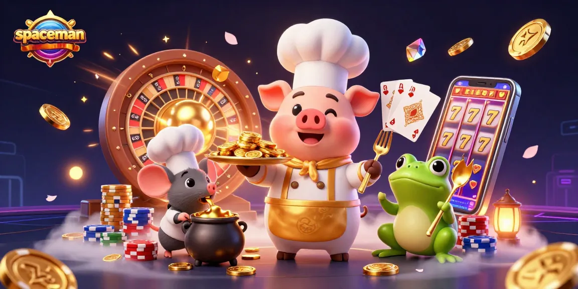 Experience thrilling wins with spaceman as characters serve up golden coins amidst dynamic casino elements.