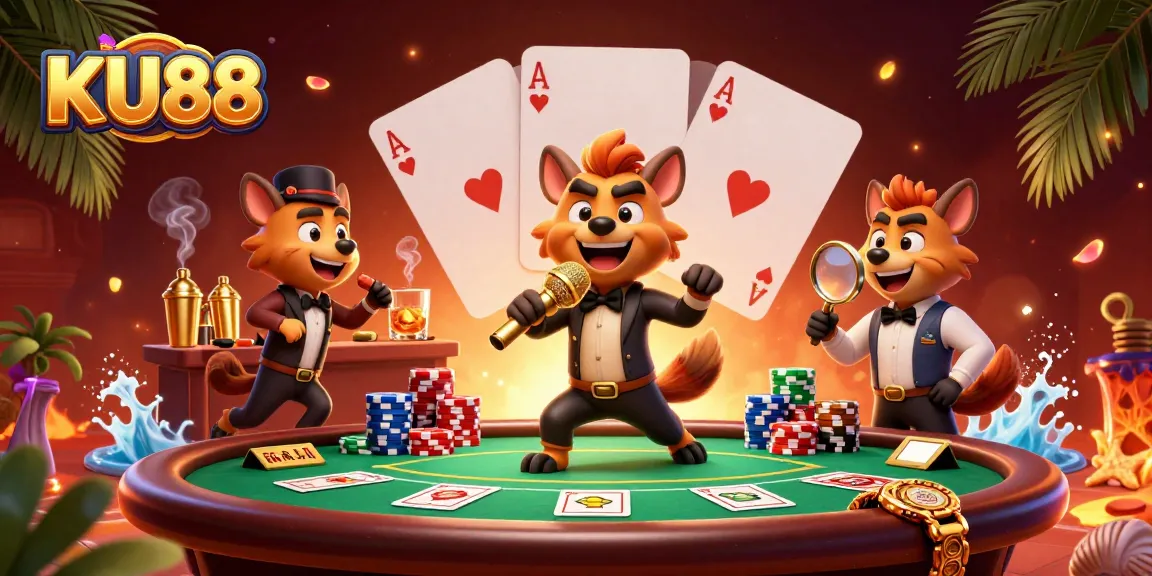 Experience thrilling moments at KU88's casino with vibrant hyenas bringing entertainment and excitement.