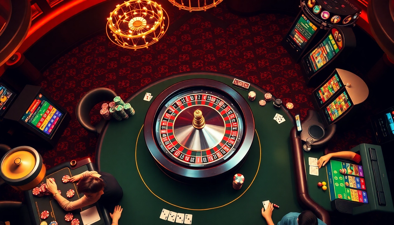 Players engage with casino games at https://b52.za.com/, highlighting excitement with roulette and poker chips.