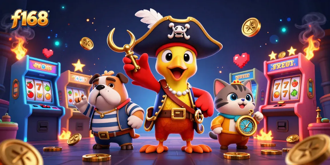 Experience exciting gameplay at f168 with vibrant casino scenes featuring a pirate captain and gaming elements.