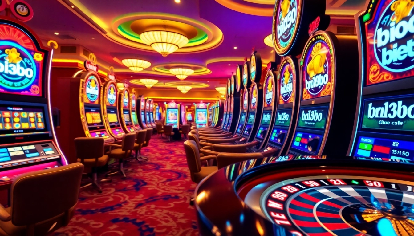Experience the excitement of bro138 with luxurious slot machines and vibrant casino lights.