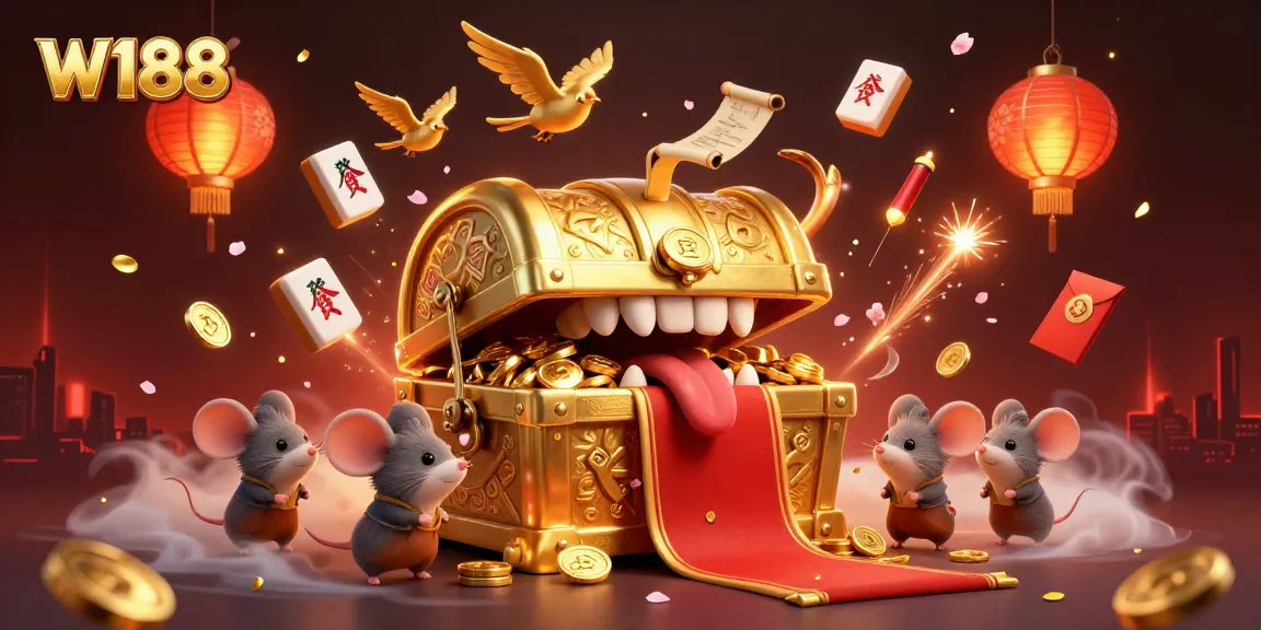 Experience the thrilling world of W188 with this vibrant casino illustration showcasing adventure and fortune.