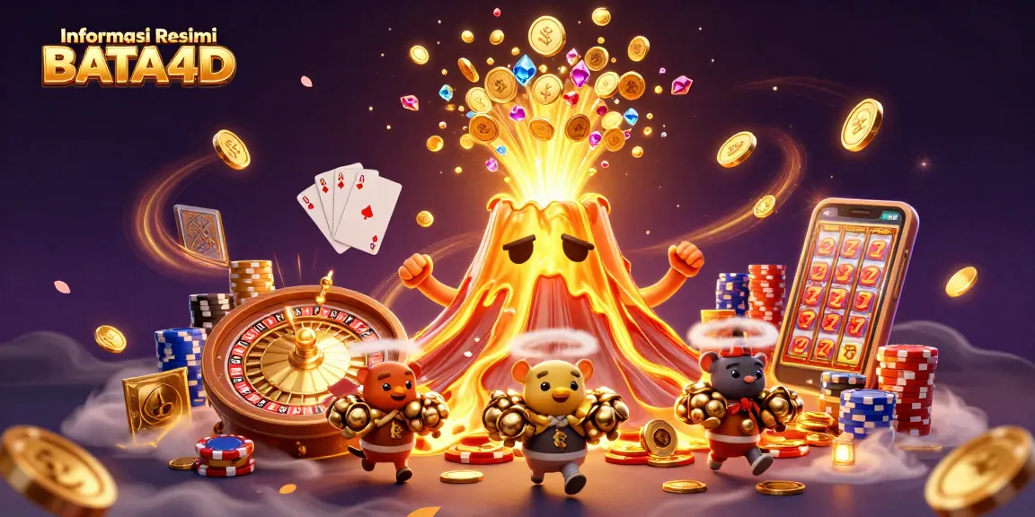 Informasi Resmi BATA4D menyajikan ilustrasi promosi kasino 3D yang menarik dan dinamis.