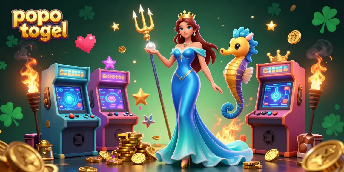 Engage in thrilling popo togel gameplay with vibrant characters and rich casino elements in an imaginative 3D scene.