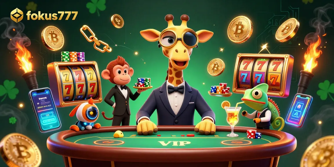 Experience thrilling gameplay at fokus777 with vibrant illustrations of casino life and exciting slot elements.