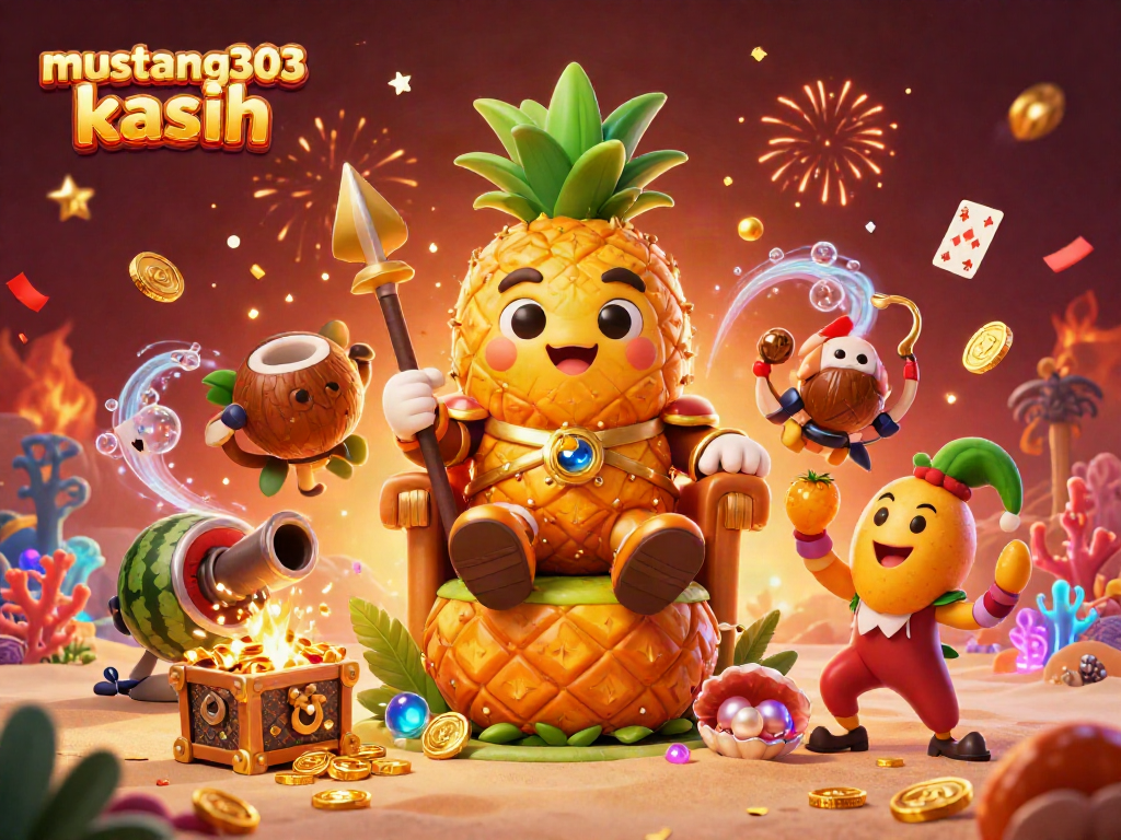 Experience the thrill of mustang303 kasih with captivating casino elements in a vibrant 3D illustration.