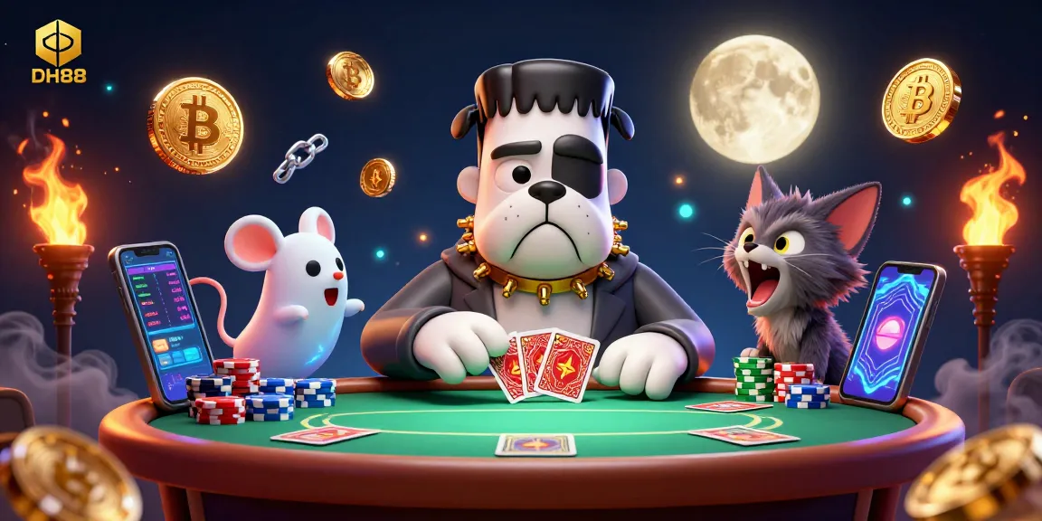 Join the action at DH88 with a Frankenstein bulldog dealer in a vibrant casino scene.