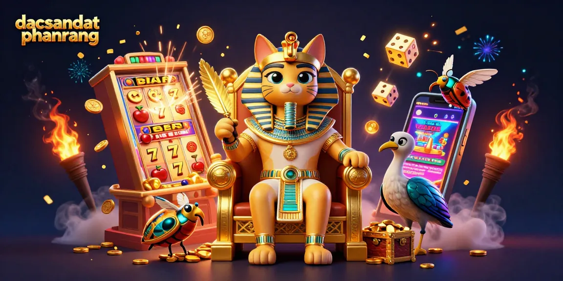 dacsandatphanrang offers vibrant gaming experiences, featuring a pharaoh cat and thrilling slot machines.