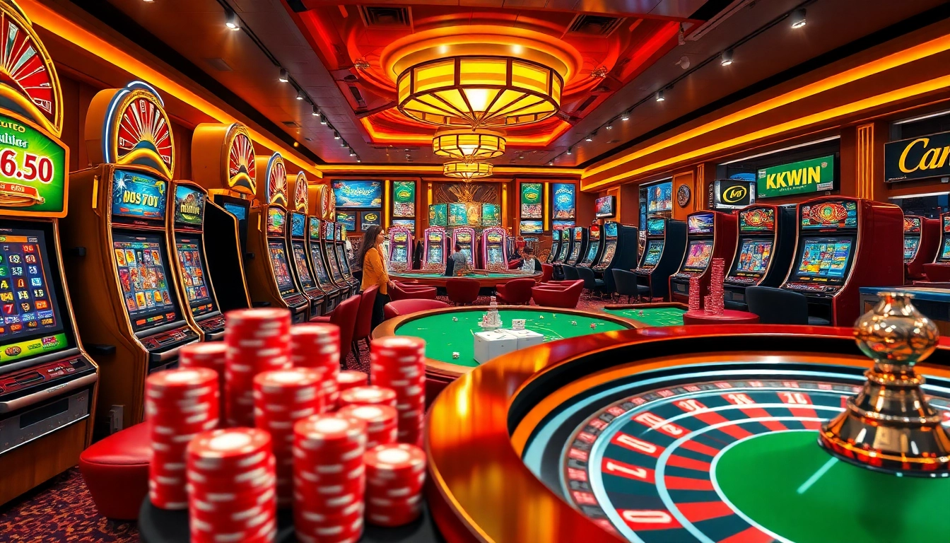 Experience the excitement of winning at https://kkwin.co.com/ with vibrant slot machines and engaged players.
