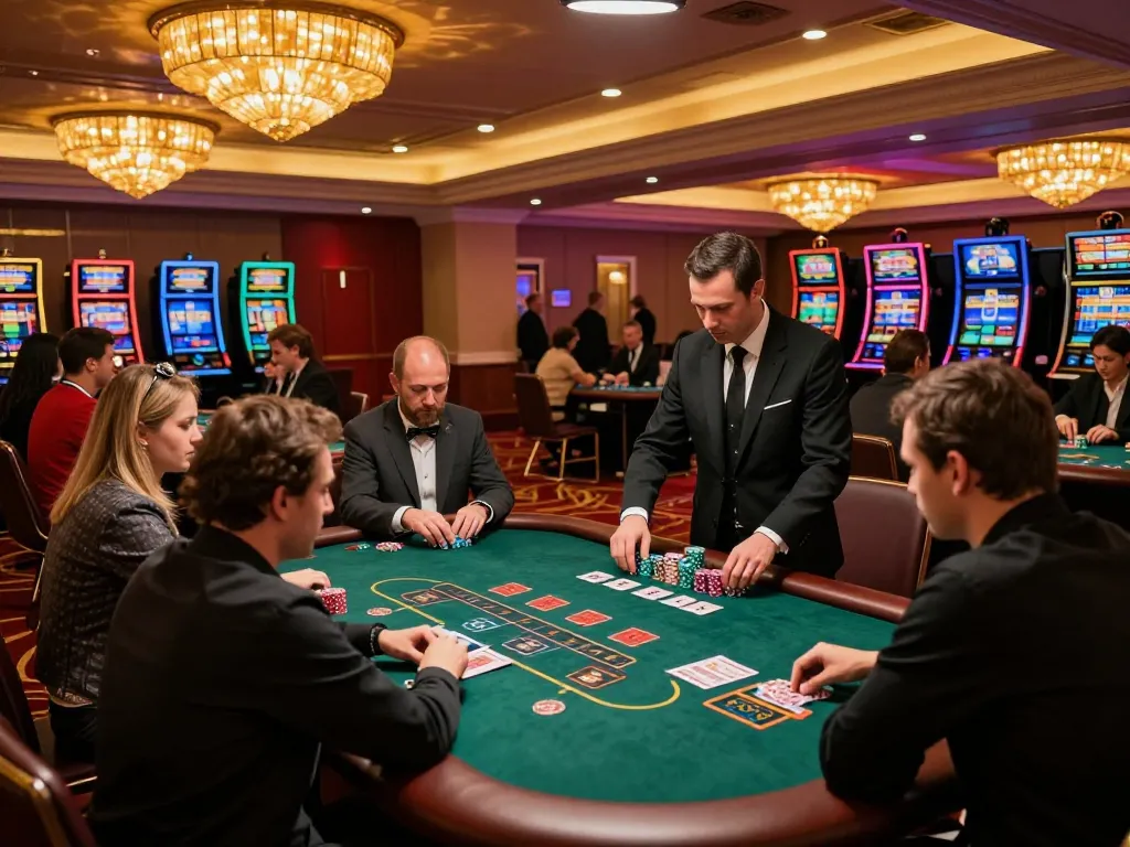 gbong performance captured at a lively blackjack tournament showcasing strategic gameplay and elegant casino ambiance.