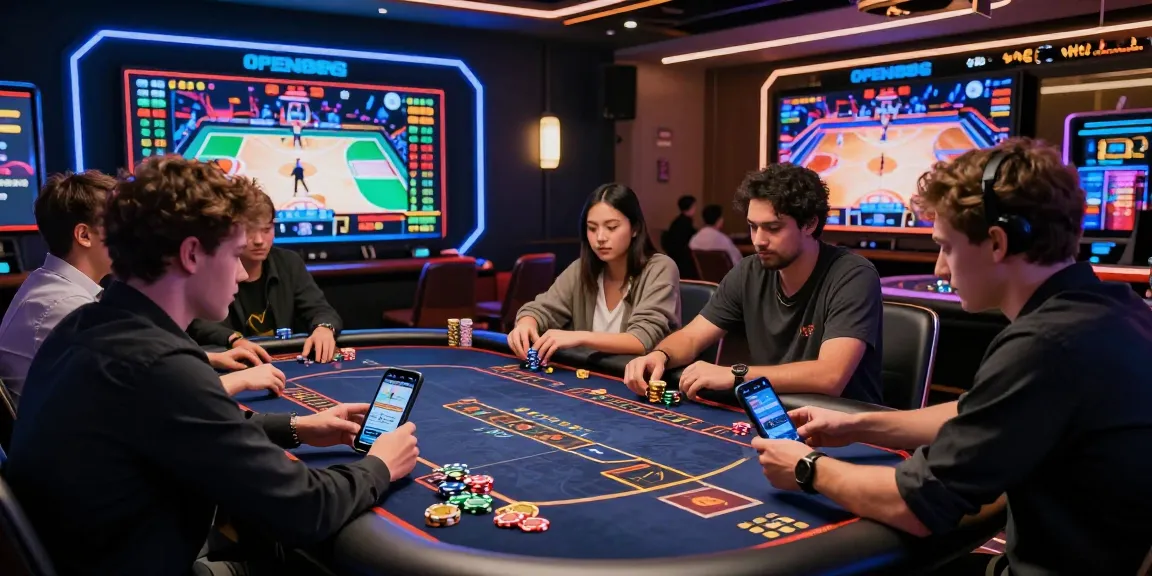 Players engaging in online betting at OPEN888's virtual casino, showcasing excitement and advanced technology.