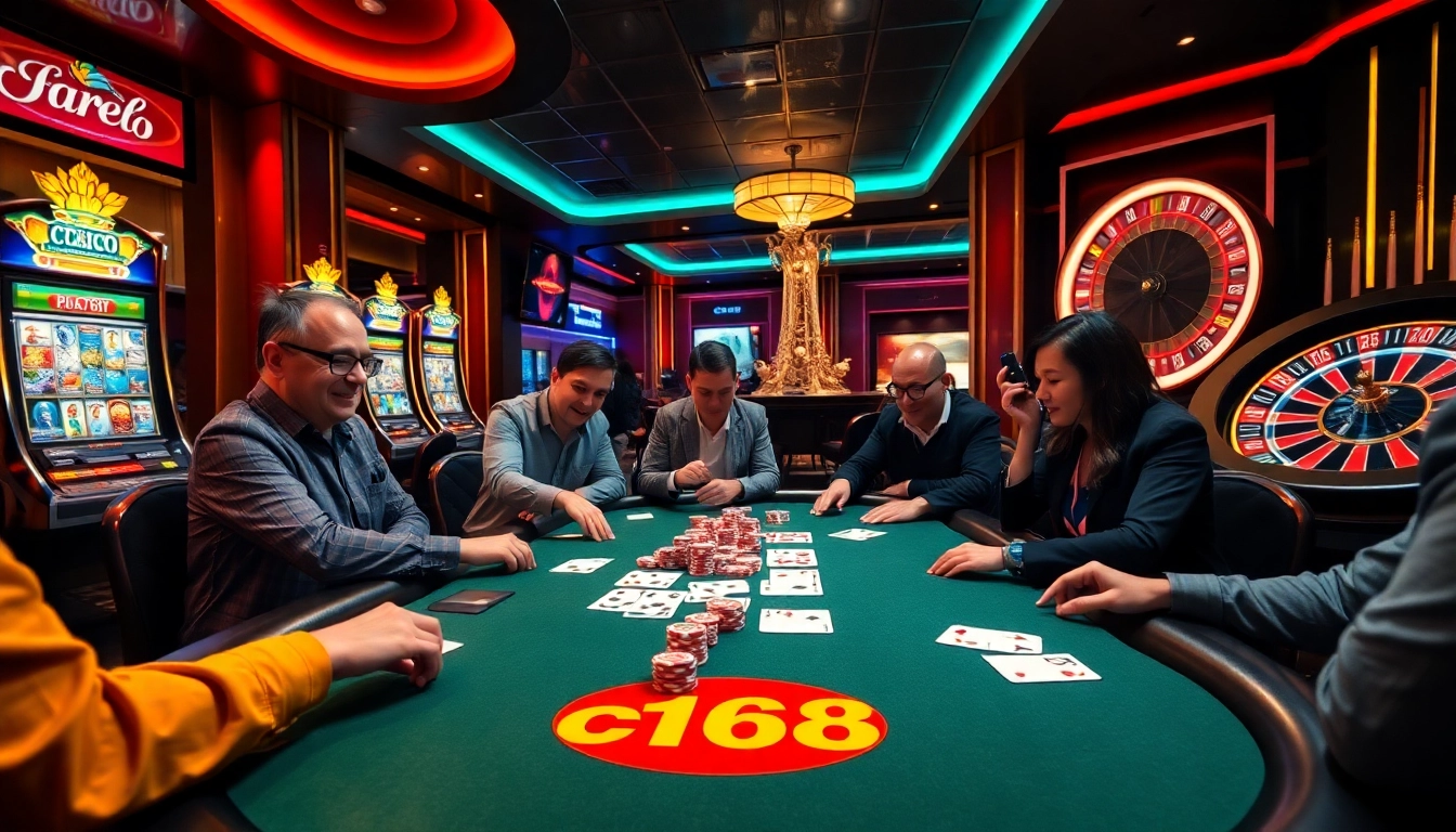 Engage in thrilling poker action at nhà cái c168's elegant casino setup, featuring enhanced gameplay and vibrant atmosphere.