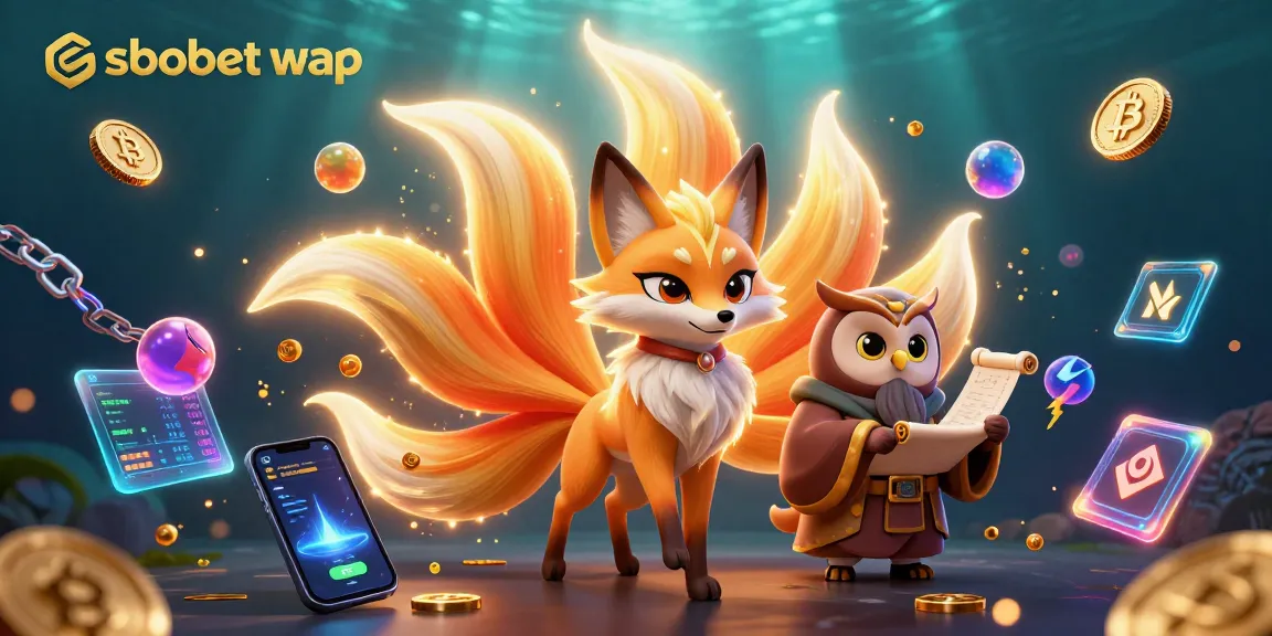 Experience sbobet wap with vibrant colors and animated characters in a captivating digital gambling scene.