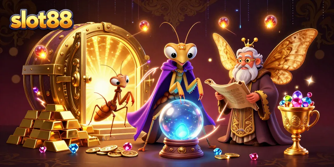 Menang slot88 dengan keberuntungan dalam gambar penuh harta dan elemen permainan menarik
