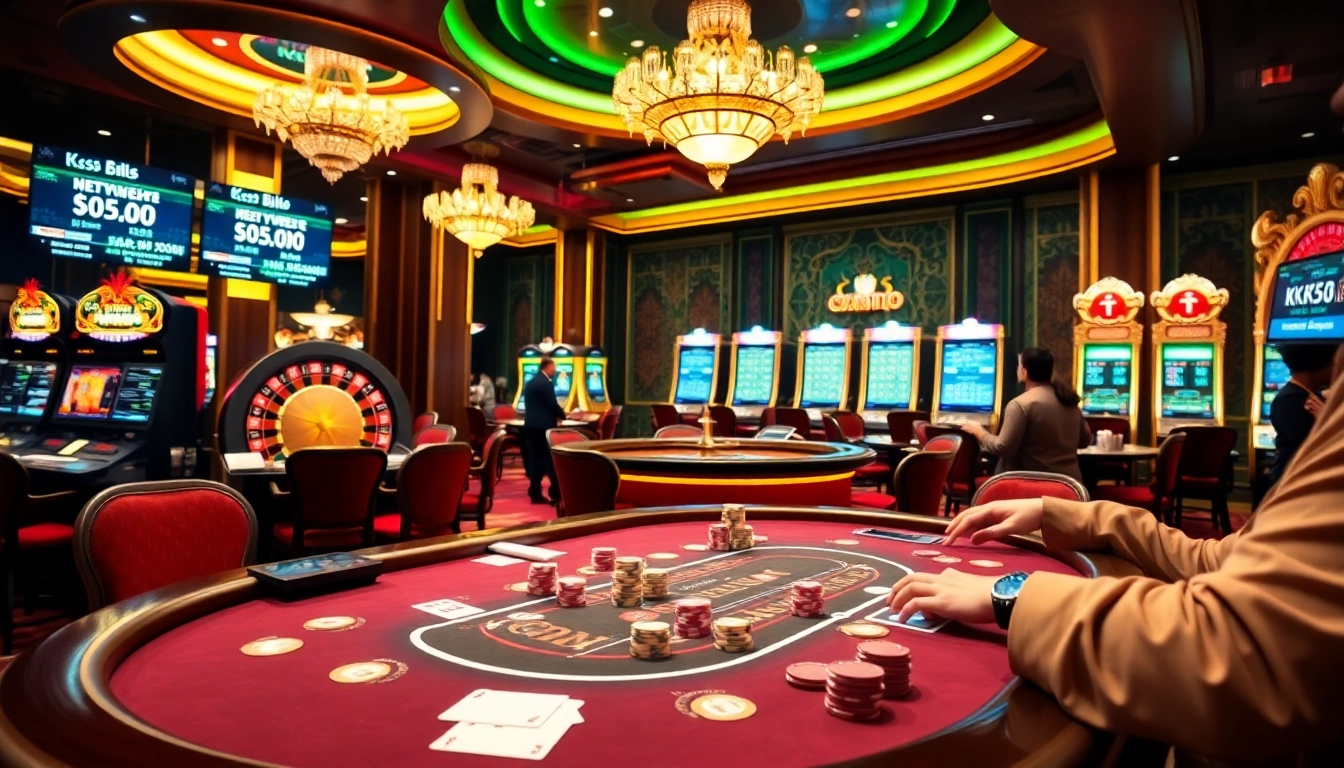 Engage in thrilling casino gaming at KK55.blue, featuring poker chips, cards, and roulette.