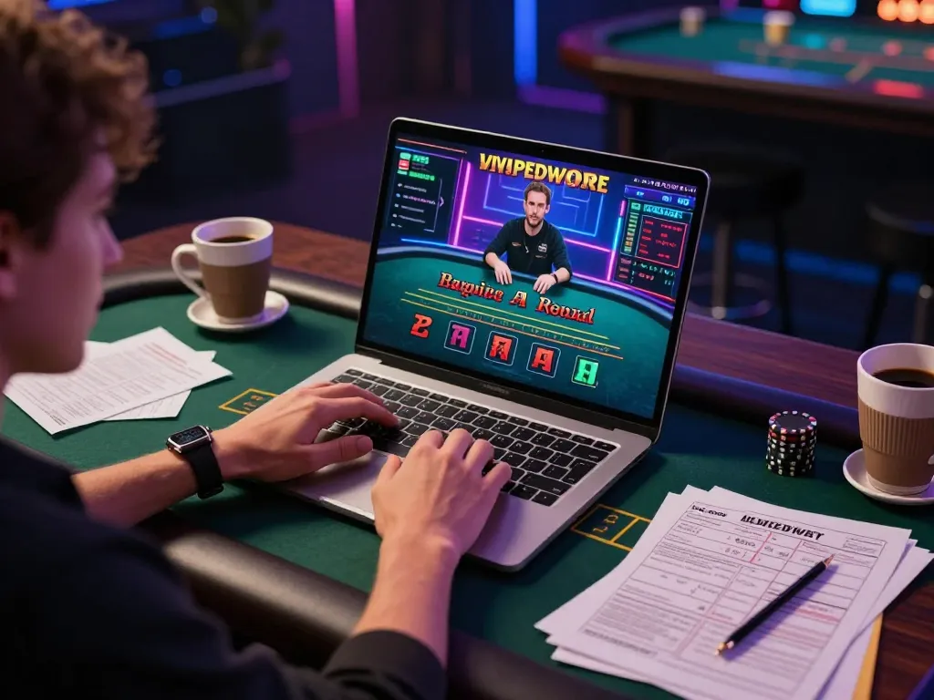 Engage in blackjack gaming on link w188 platform with a modern home setup featuring strategies